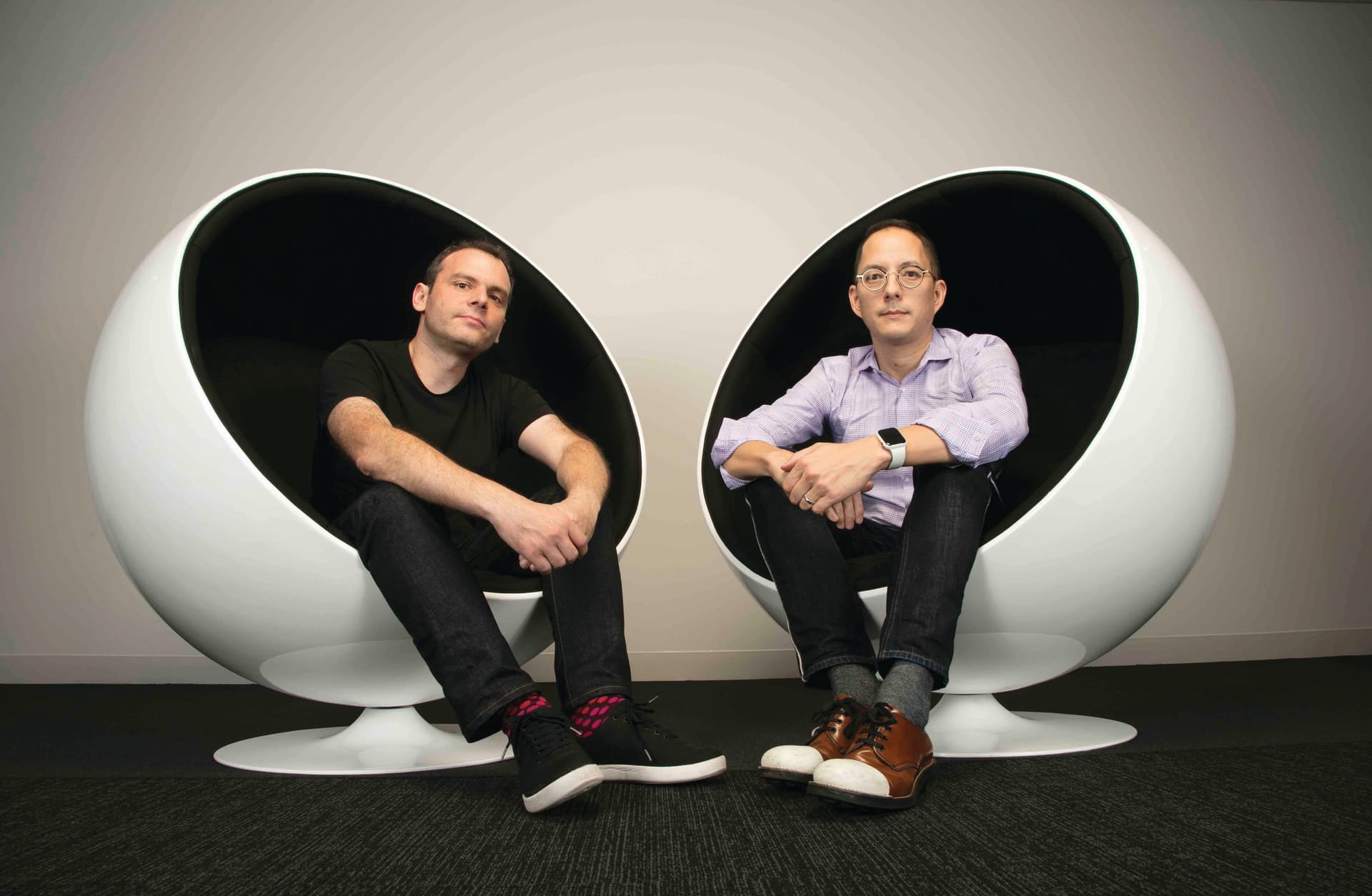 Von links nach rechts: CEO Olivier Pomel, CTO Alexis Lê-Quôc
