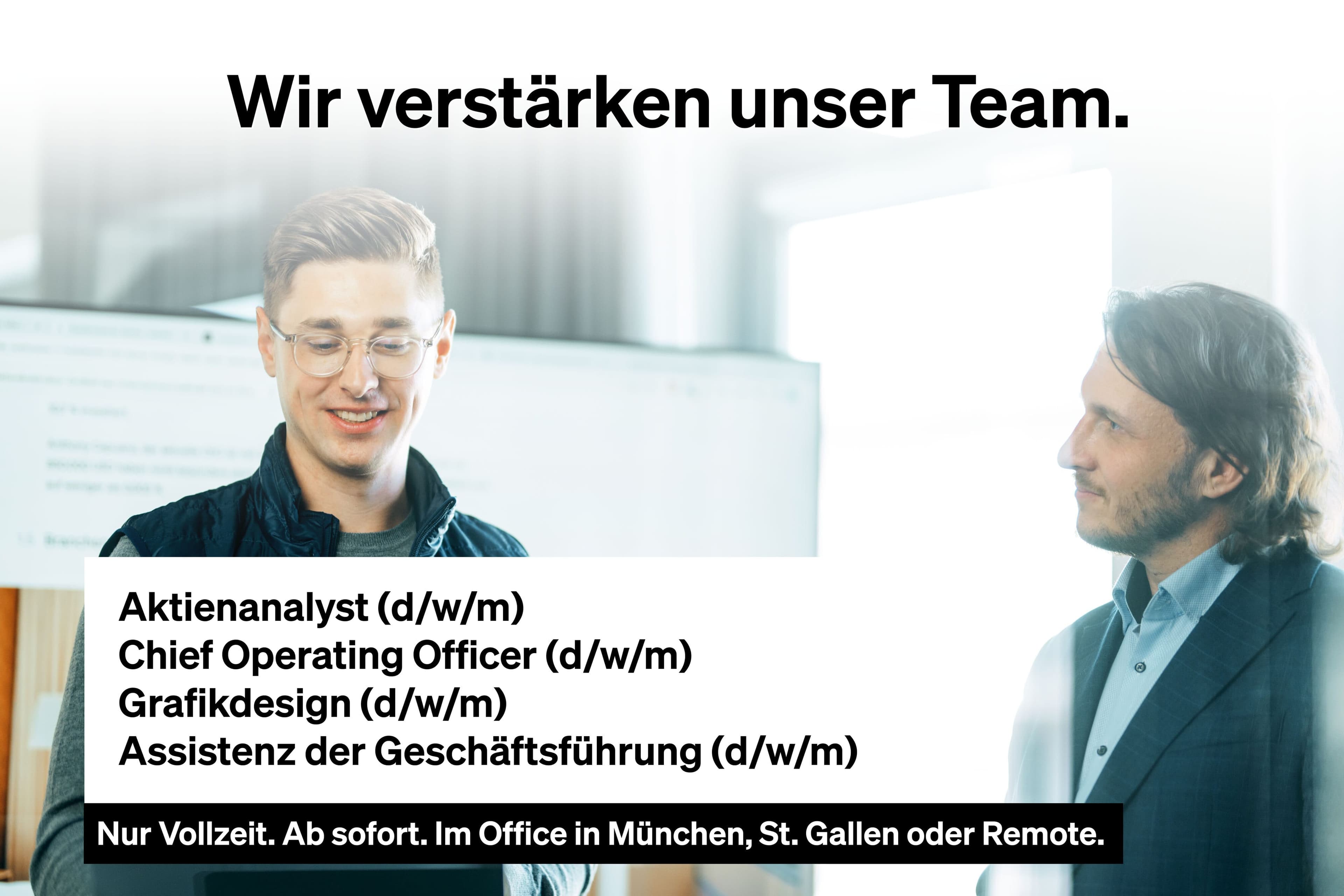 Wir verstärken unser Team.