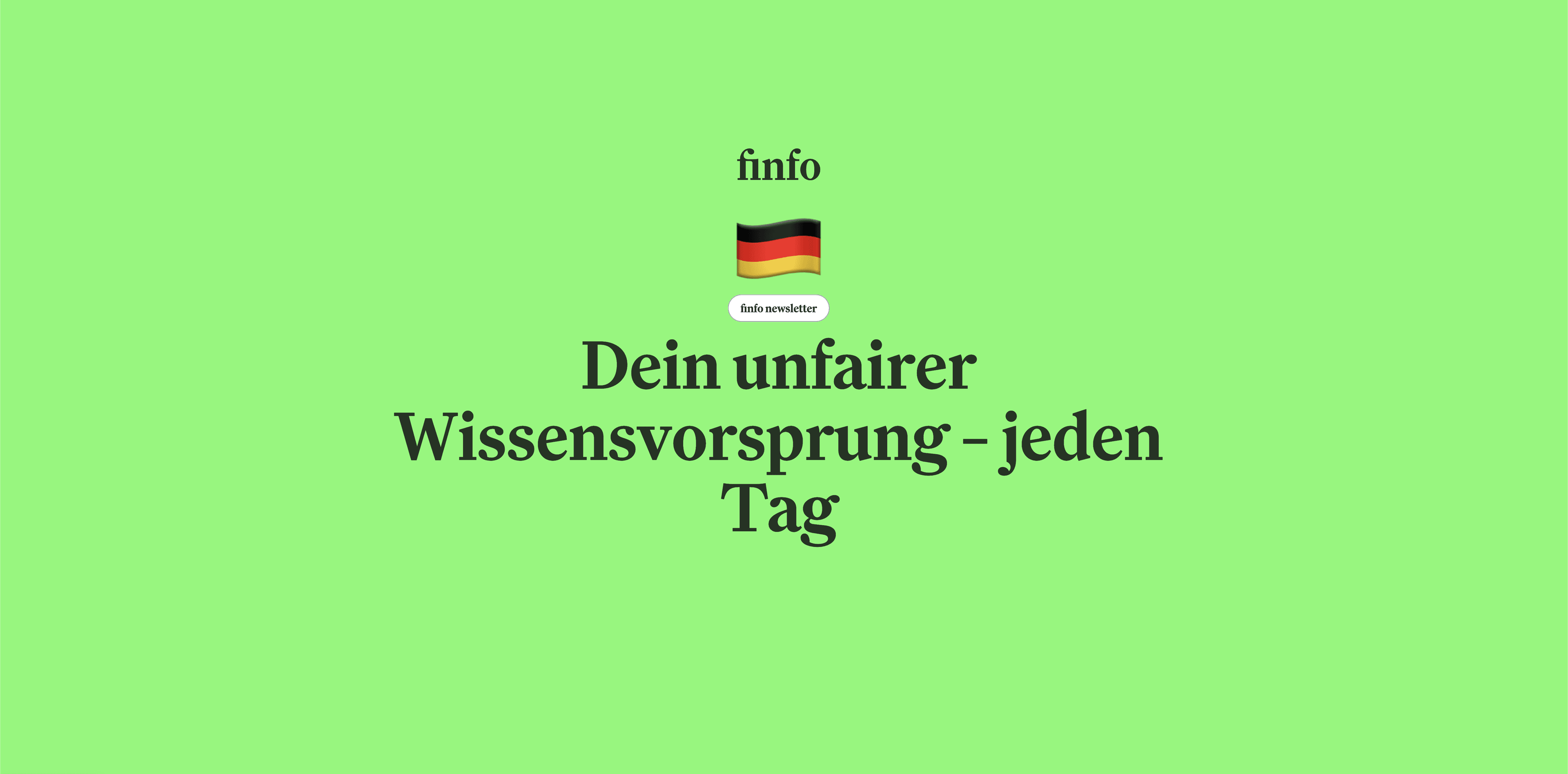 finfo News: Deutschlands profitabelster Newsletter